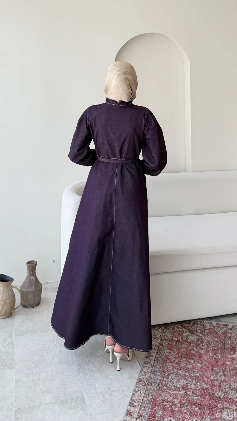 Vione Denim Elbise – Mürdüm, görsel 7