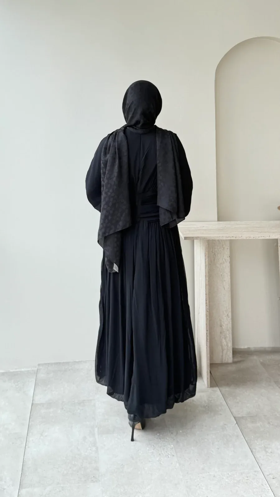 Real Taşlı Elbise – Siyah, görsel 3