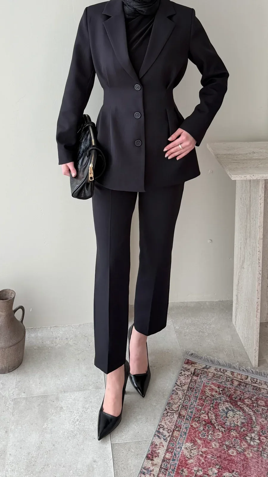 Polya Blazer Takım – Siyah, görsel 6