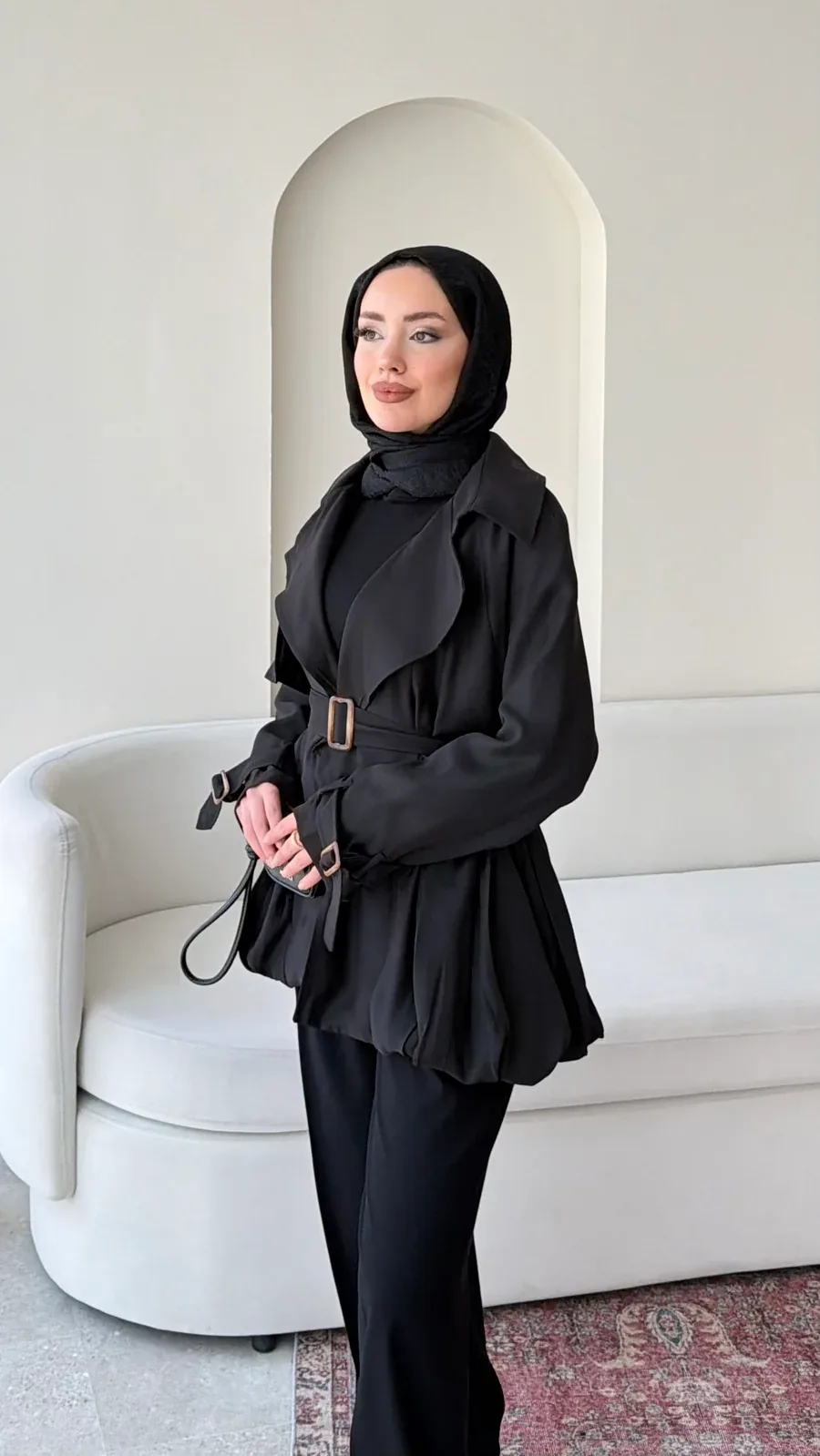 Sue Modal Trenç – Siyah, görsel 2