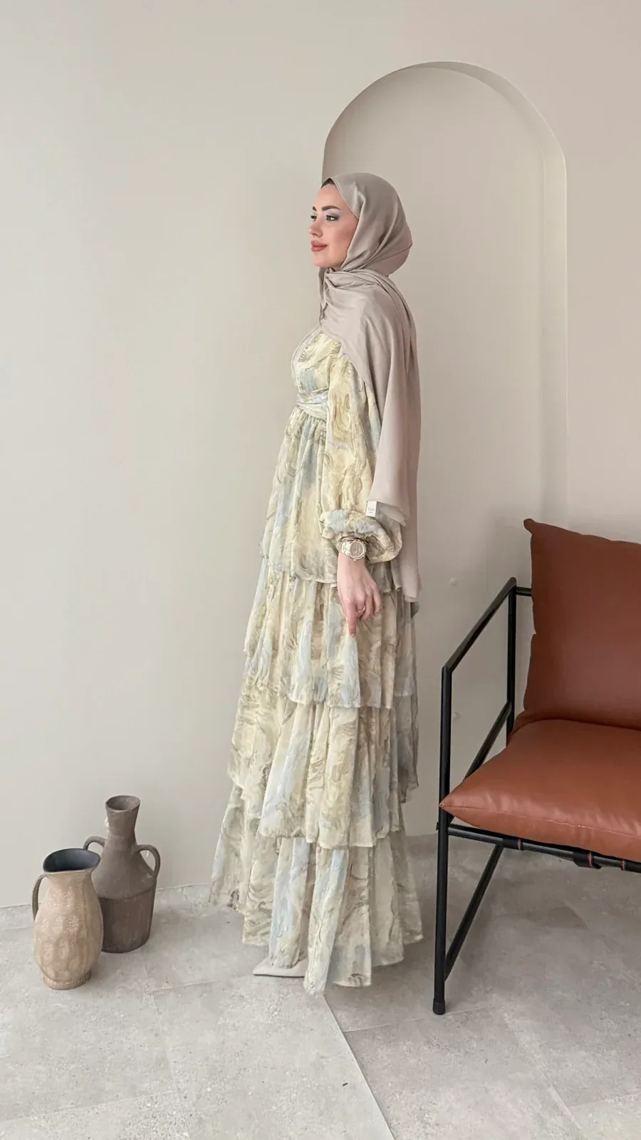 Viona Tasarım Elbise – Sarı, görsel 2