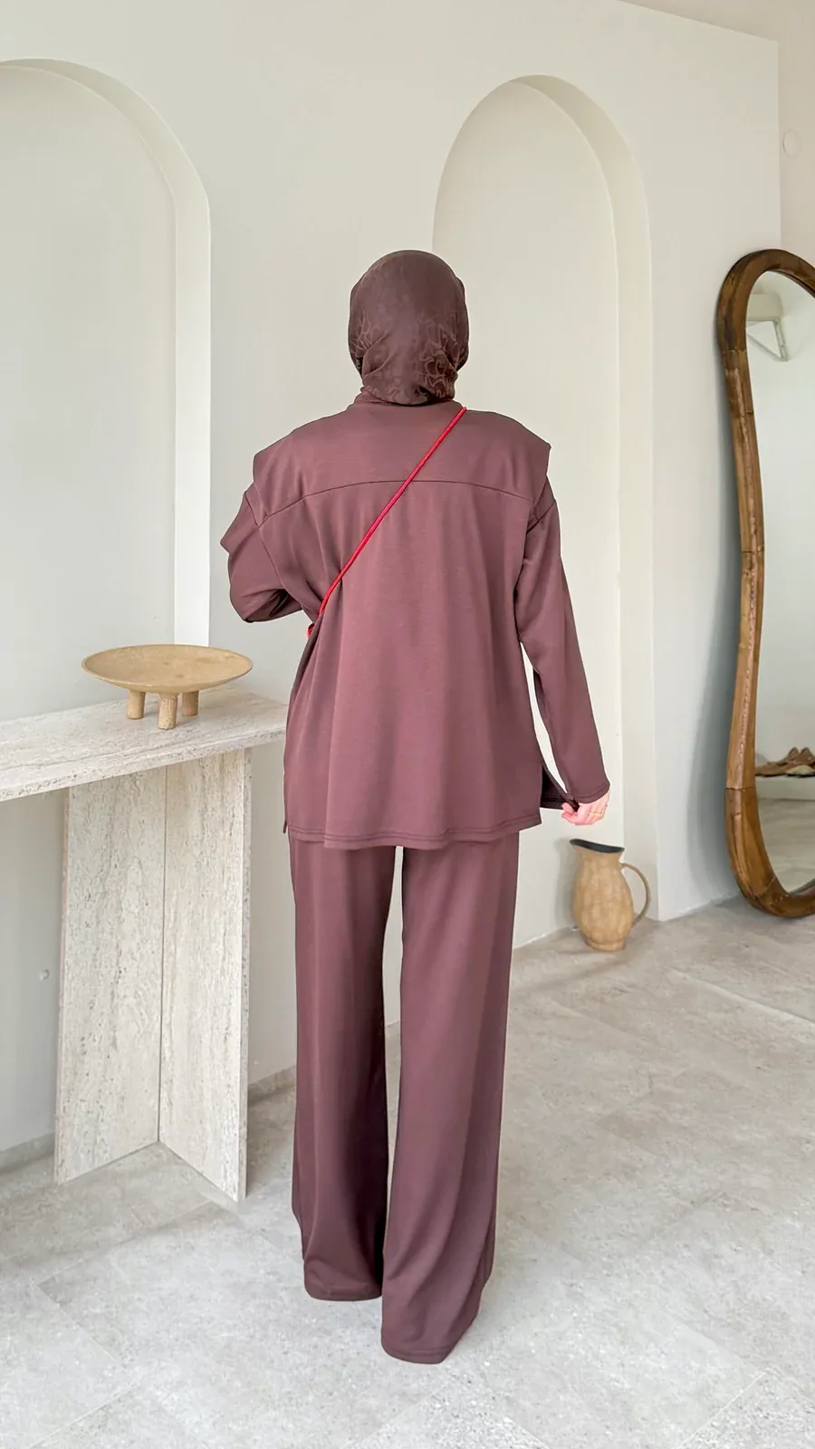 Liza Bağlamalı Oyşo Takım – Kahve, görsel 3