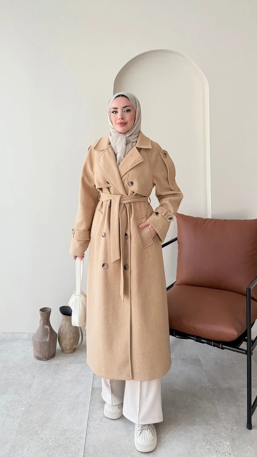 Bera Premium Kaşe Kaban – CAMEL, görsel 2