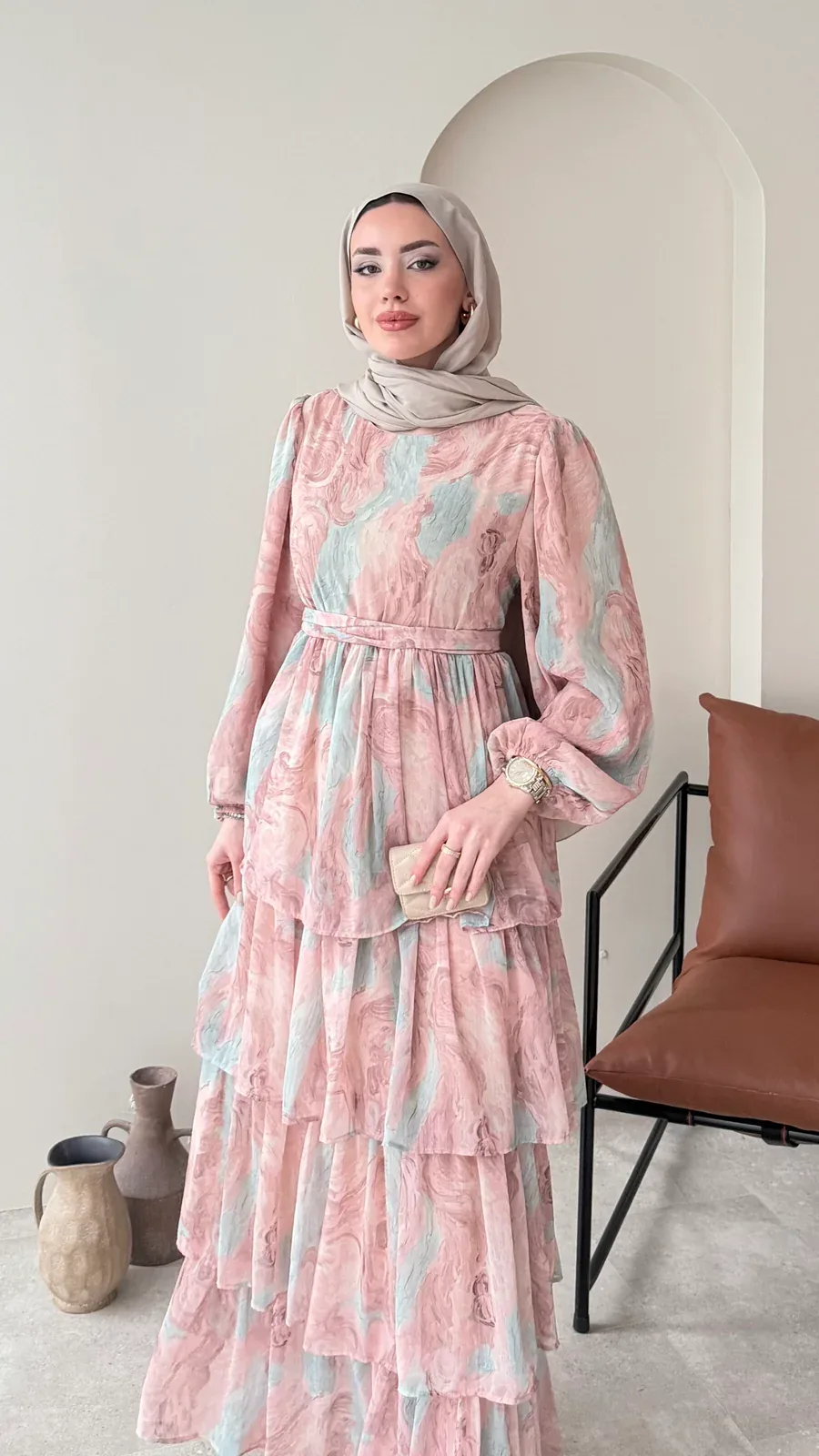 Viona Tasarım Elbise – Pembe, görsel 4