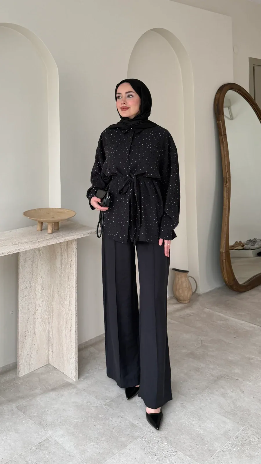 Lina Taşlı Takım – Siyah, görsel 1