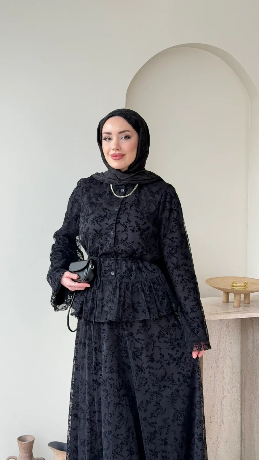 Flow Dantel Takım – Siyah, görsel 4