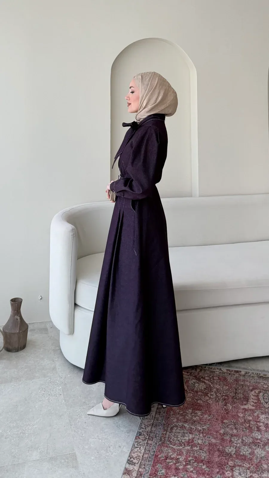 Vione Denim Elbise – Mürdüm, görsel 6