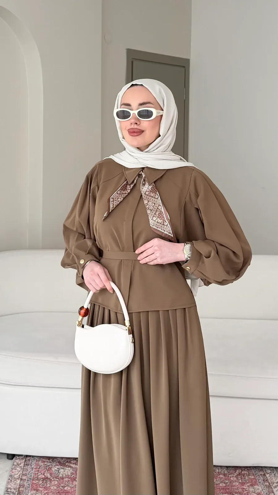 Sibil Fularlı Takım – camel, görsel 2