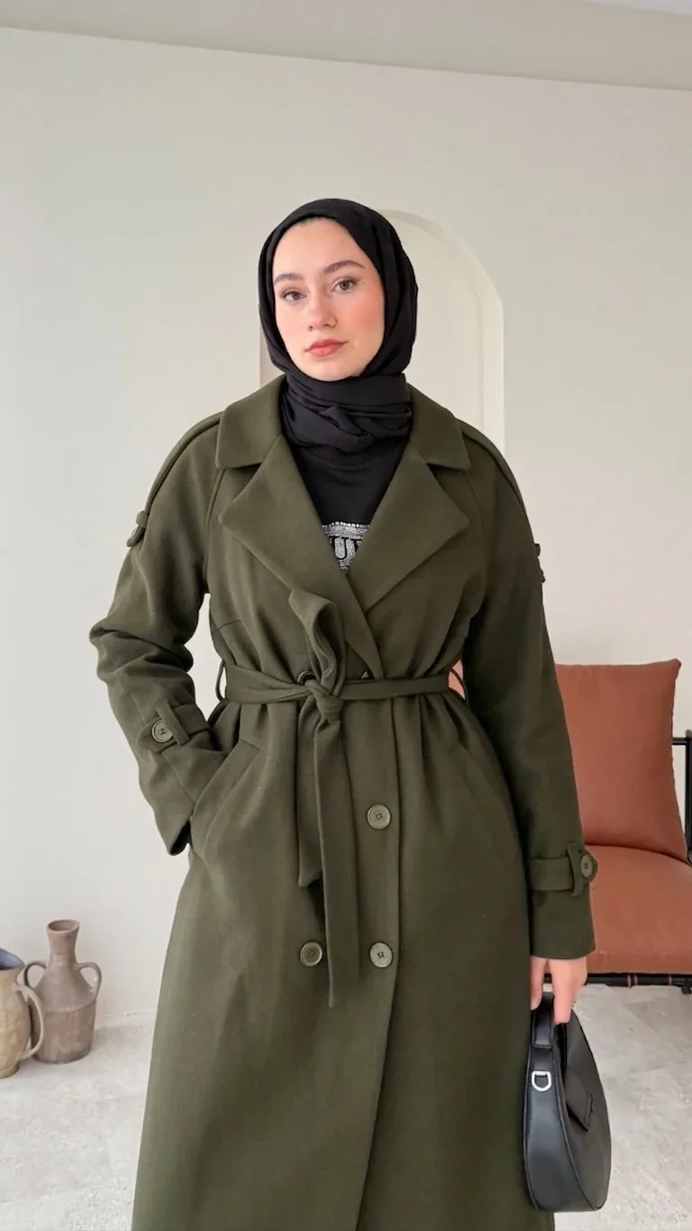 OLA Premium Kaşe Kaban HAKİ, görsel 1