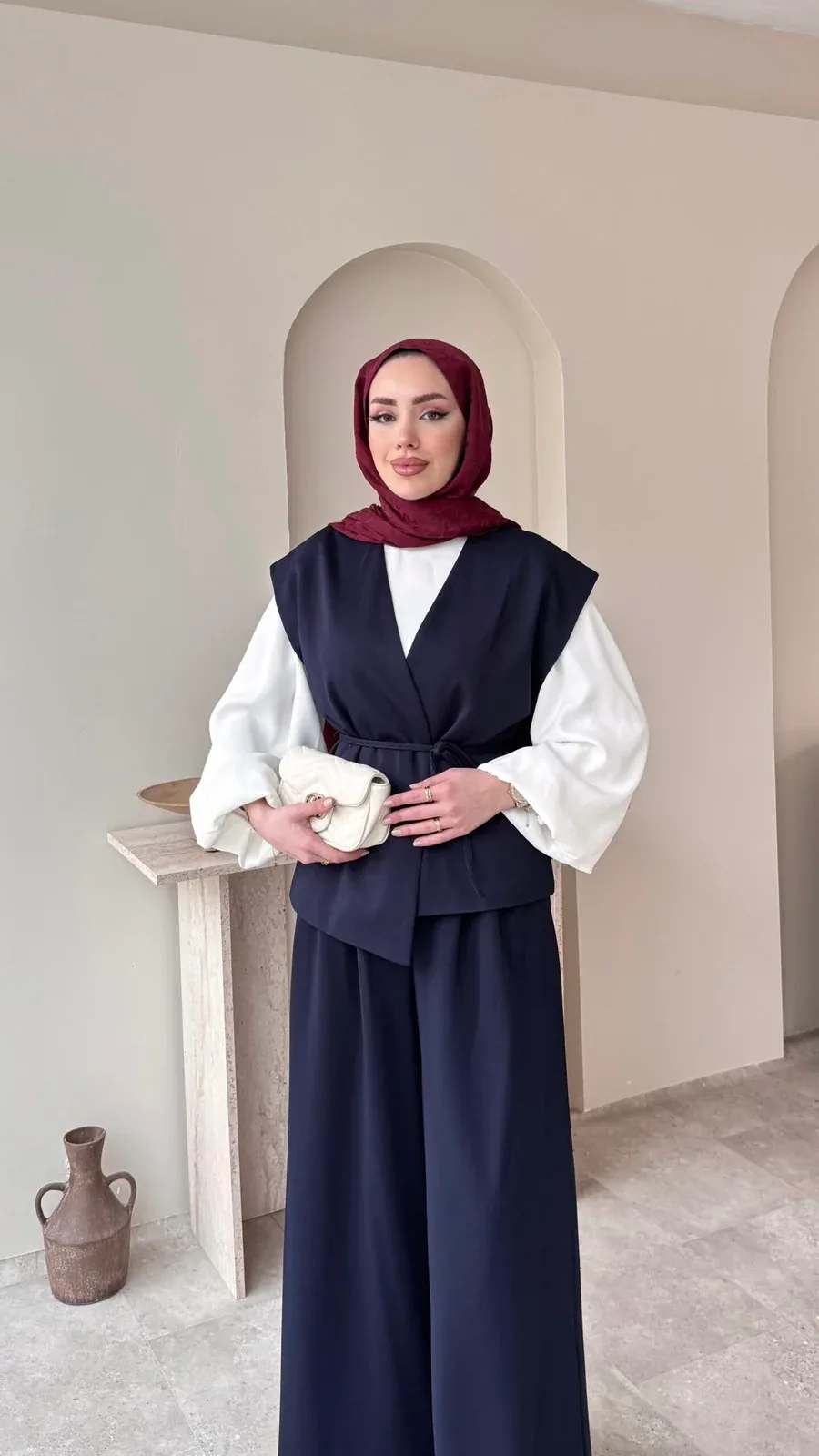 Calm Yelekli Takım – Lacivert, görsel 3