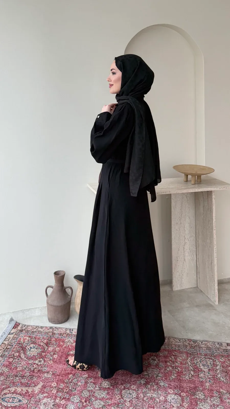 Flora Tensel Elbise – Siyah, görsel 2