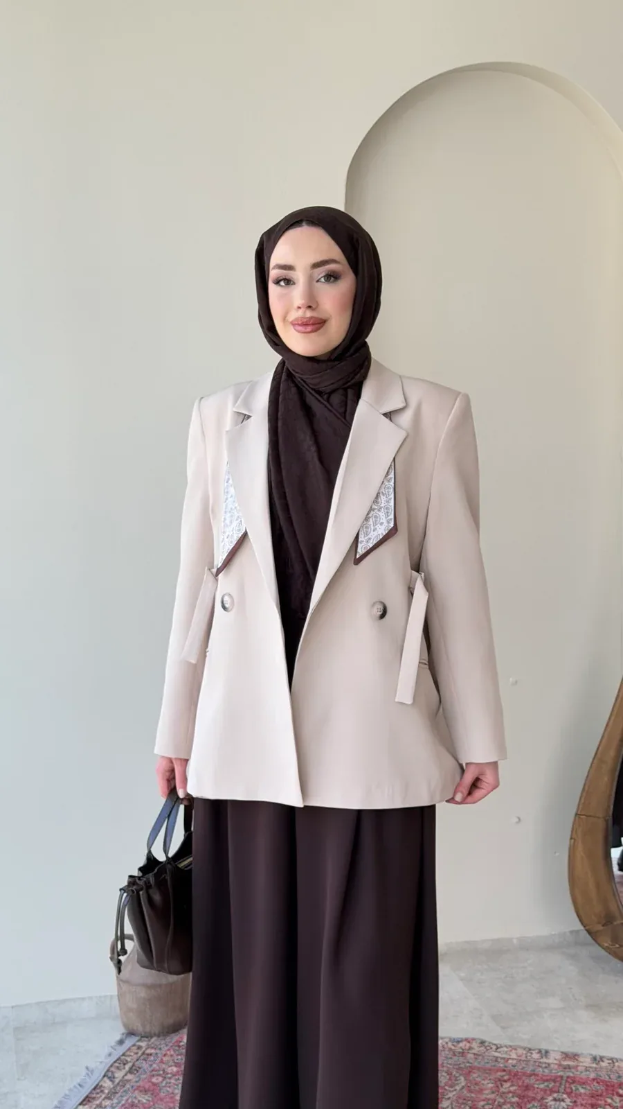 Lisa Blazer Ceket – Taş, görsel 1