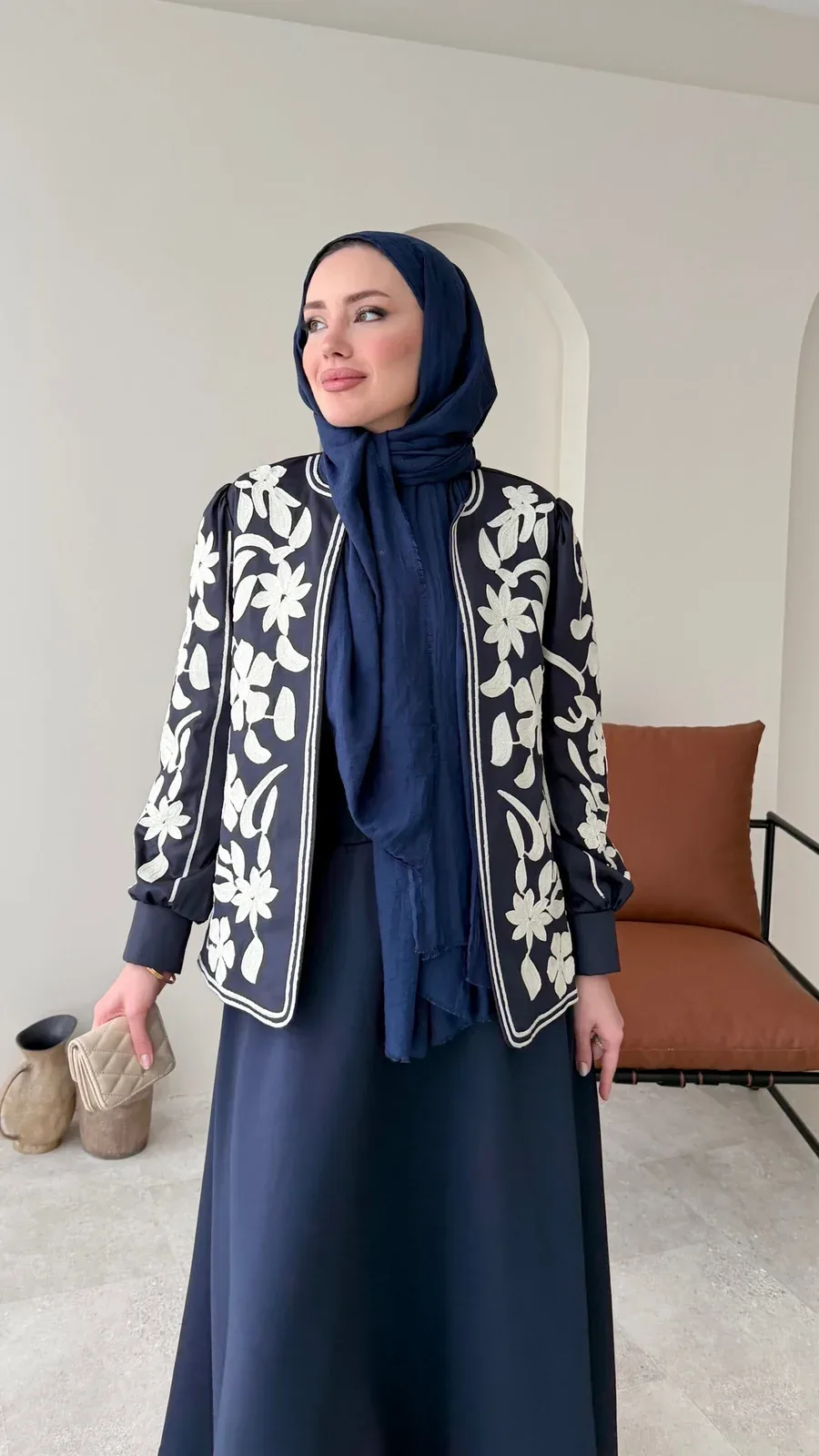 Quan Nakış Ceket – LACİVERT, görsel 10