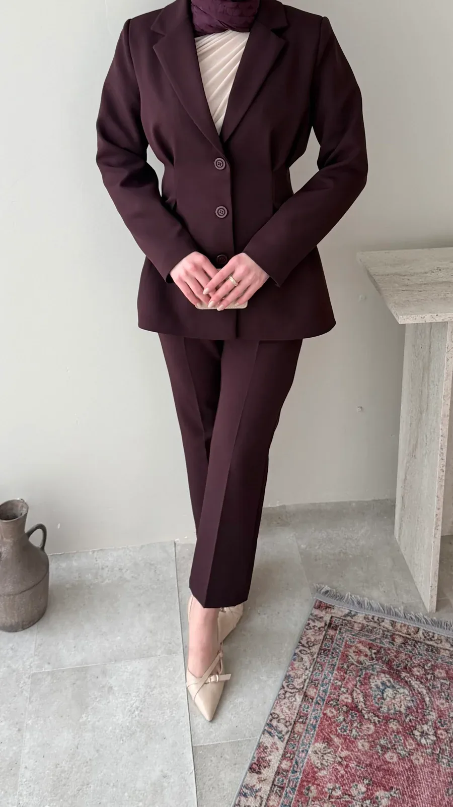 Polya Blazer Takım – Mürdüm, görsel 7
