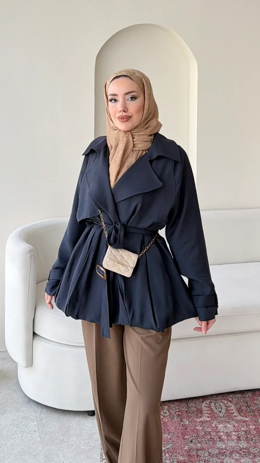 Sue Modal Trenç – Lacivert, görsel 1