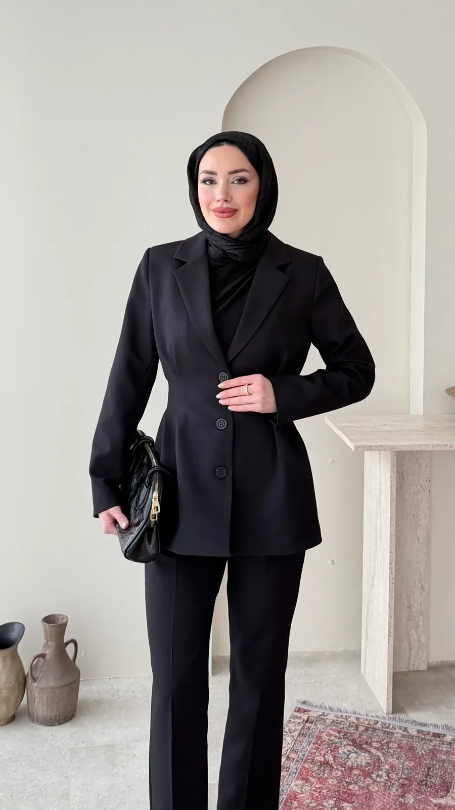 Polya Blazer Takım – Siyah, görsel 4