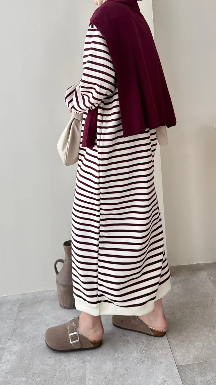 Misra Basic Elbise – Bordo, görsel 3