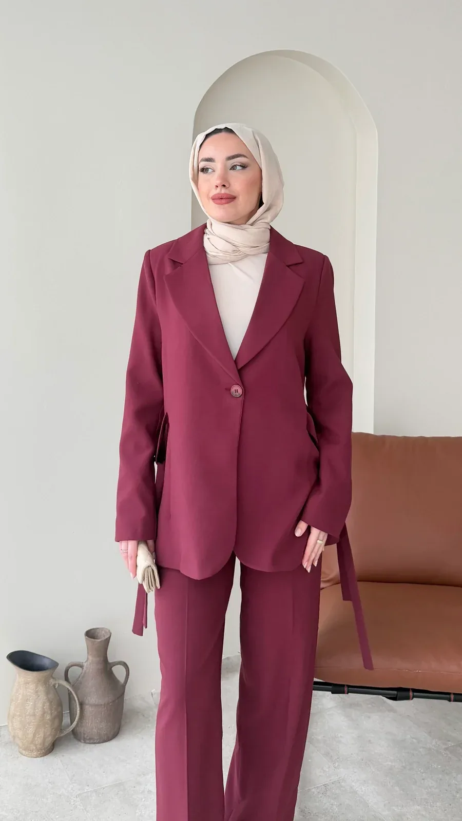 Belin Blazer Takım – Bordo, görsel 5