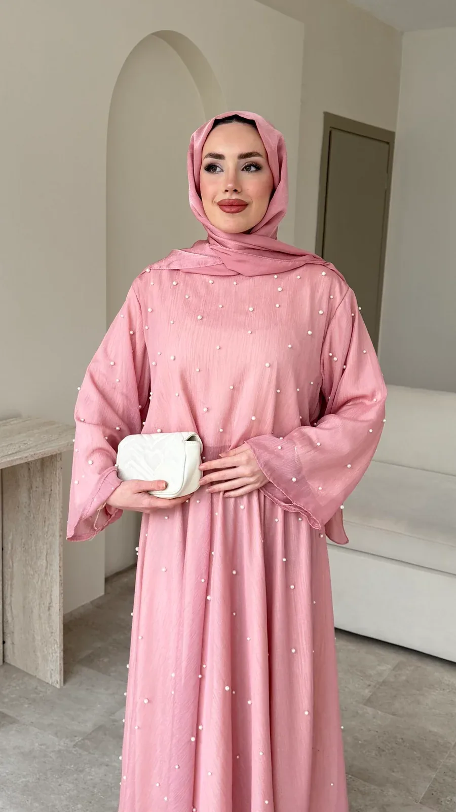 Balm İnci İşlemeli Takım – Pembe, görsel 2