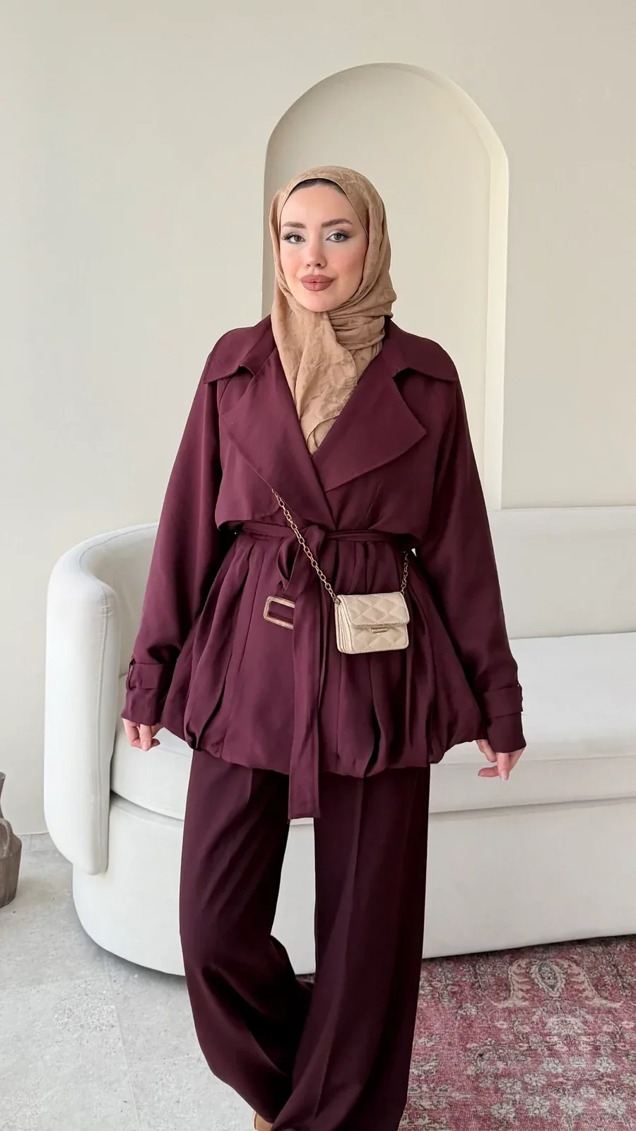 Sue Modal Trenç – Mürdüm, görsel 1