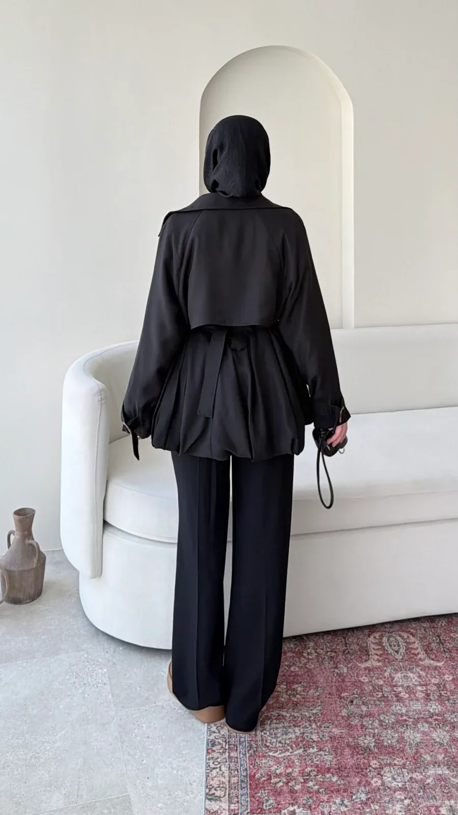 Sue Modal Trenç – Siyah, görsel 6
