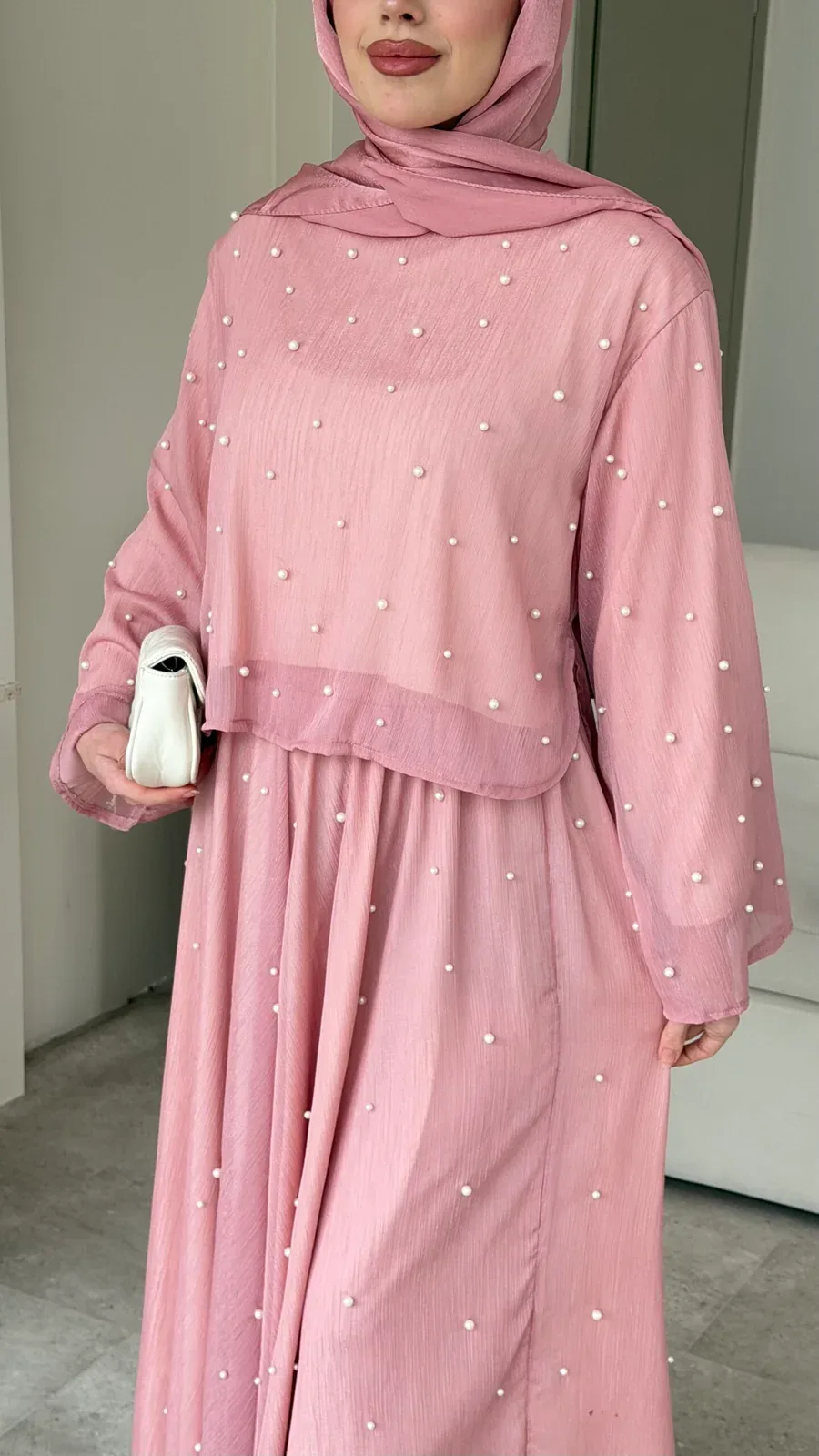 Balm İnci İşlemeli Takım – Pembe, görsel 4