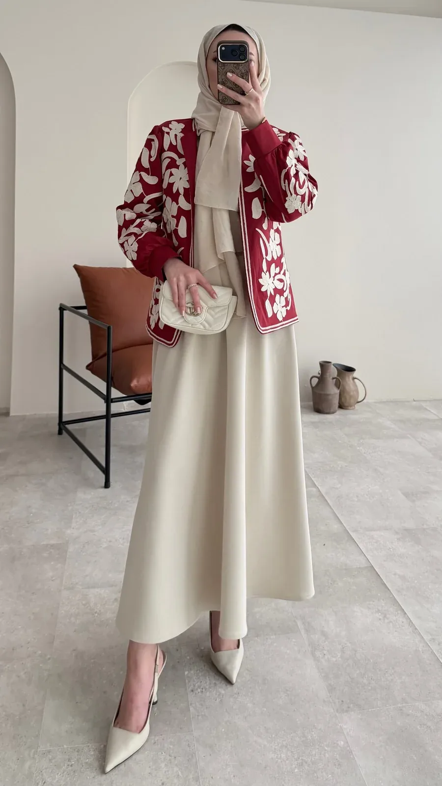 Quan Nakış Ceket – BORDO, görsel 2