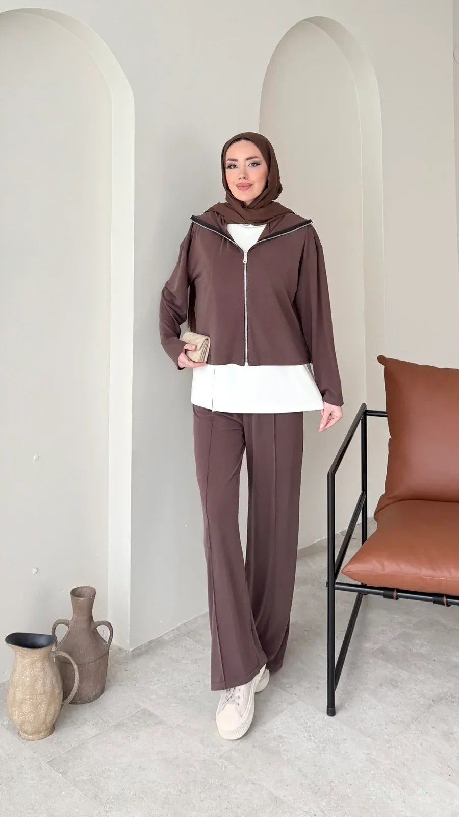 Mirle İnce Oyşo Takım – Kahve, görsel 1