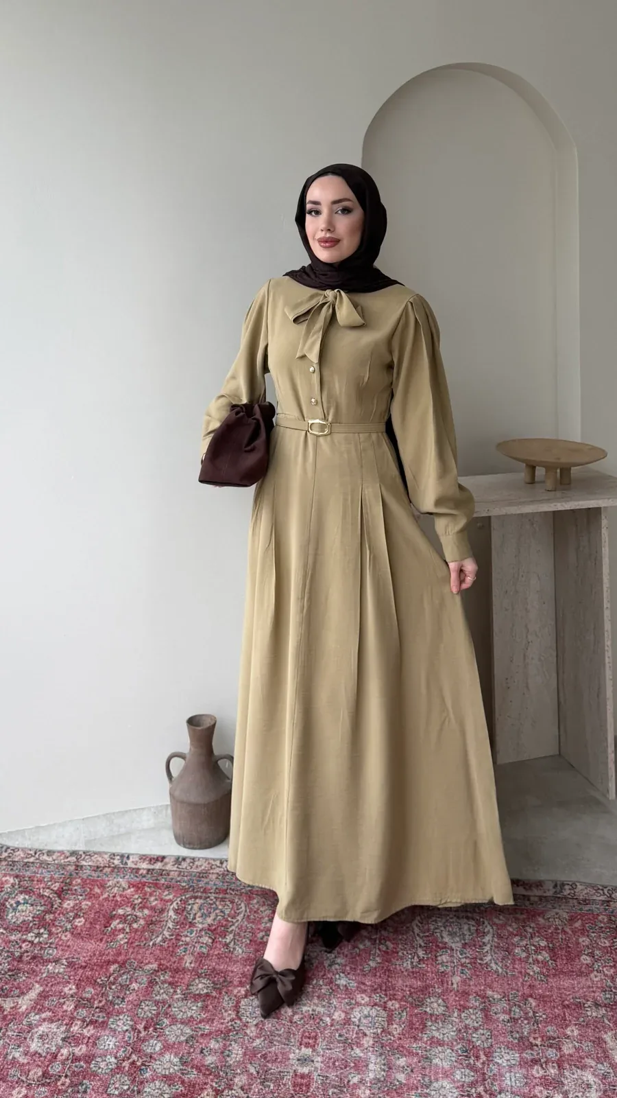 Flora Tensel Elbise – Yeşil, görsel 1