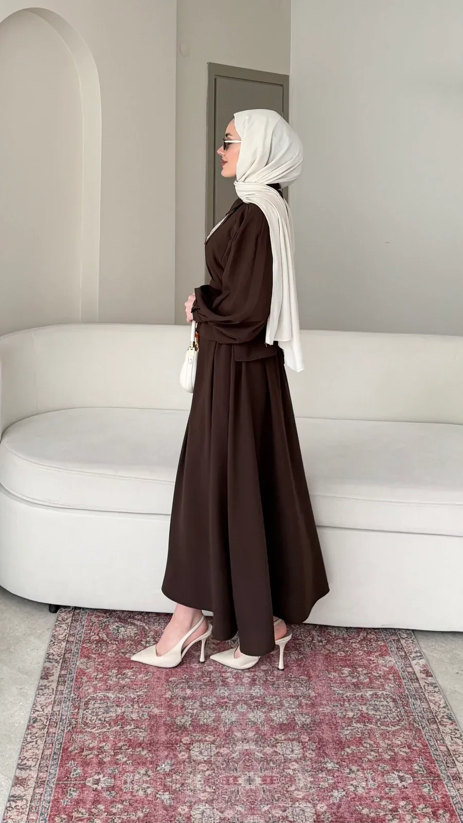 Sibil Fularlı Takım – Kahve, görsel 7