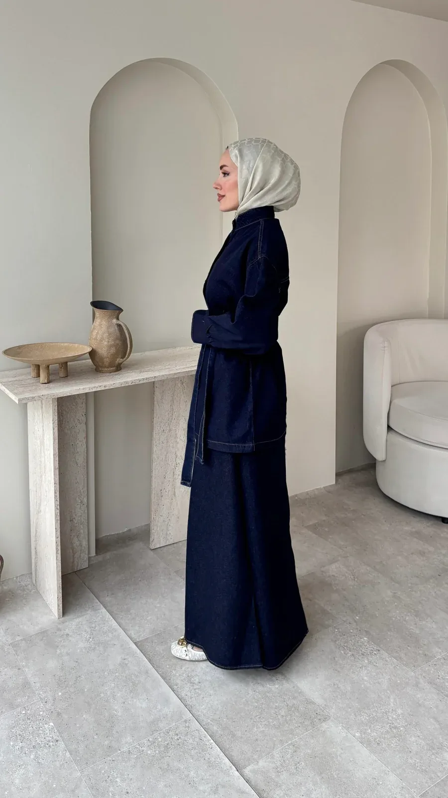 Aura Etekli Kot Takım – Koyu Lacivert, görsel 3