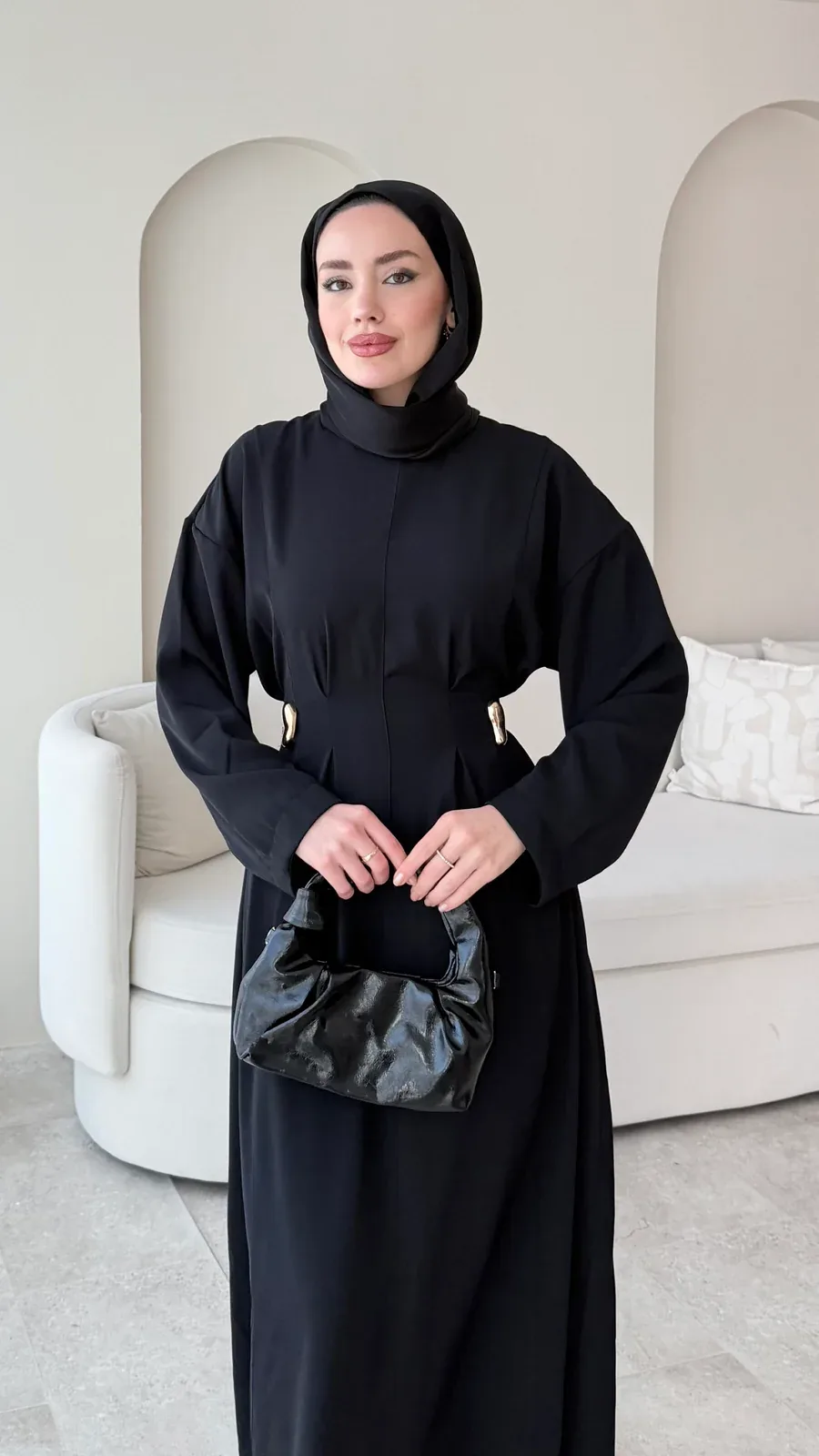 Meyla Gold Detaylı Elbise – Siyah, görsel 4