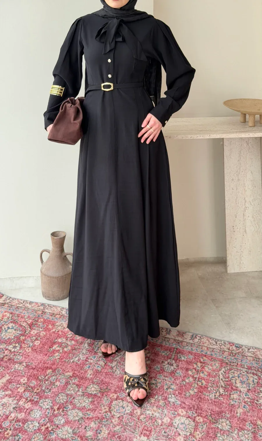 Flora Tensel Elbise – Siyah, görsel 6