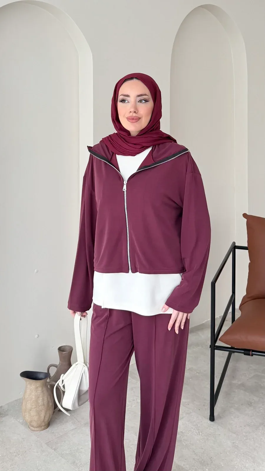 Mirle İnce Oyşo Takım – Bordo, görsel 4