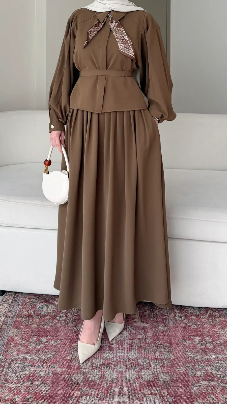 Sibil Fularlı Takım – camel, görsel 5