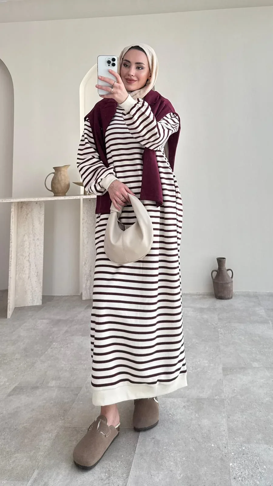 Misra Basic Elbise – Bordo, görsel 6
