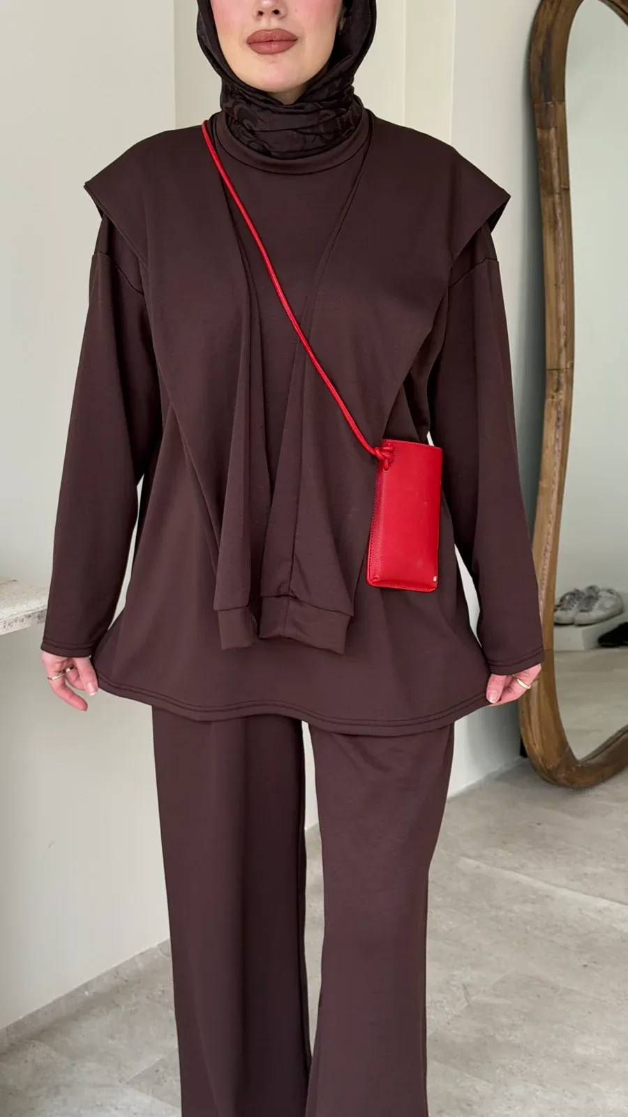 Liza Bağlamalı Oyşo Takım – Kahve, görsel 5