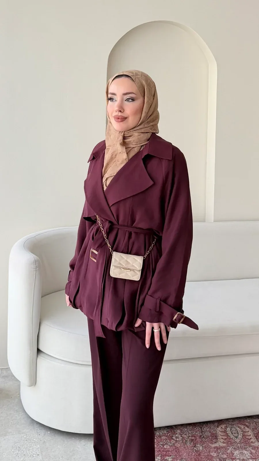 Sue Modal Trenç – Mürdüm, görsel 2