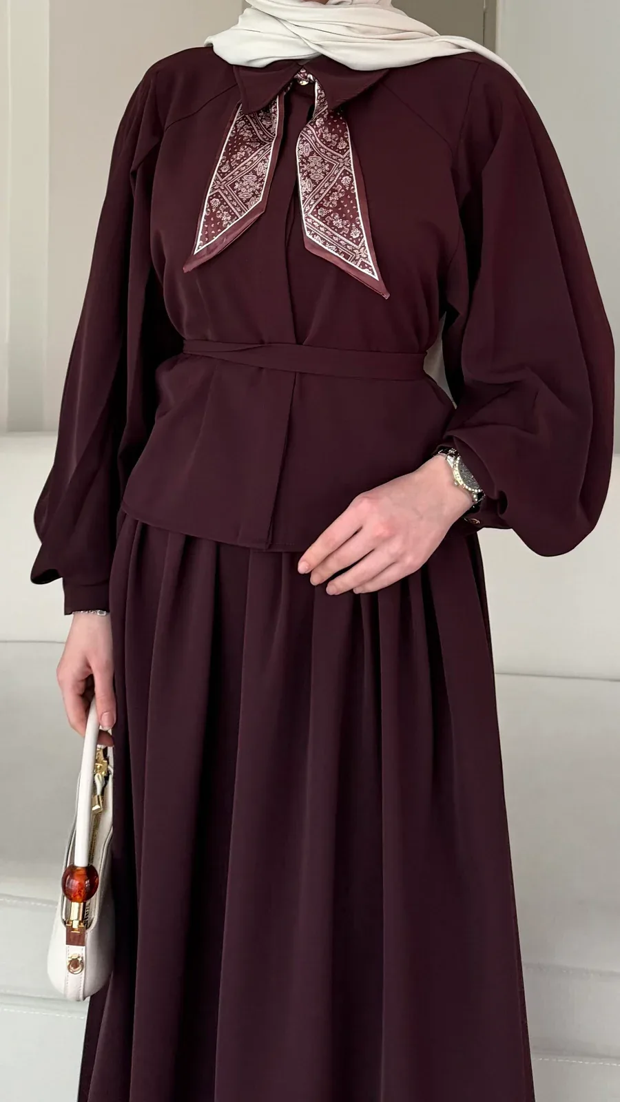 Sibil Fularlı Takım – Mürdüm, görsel 4