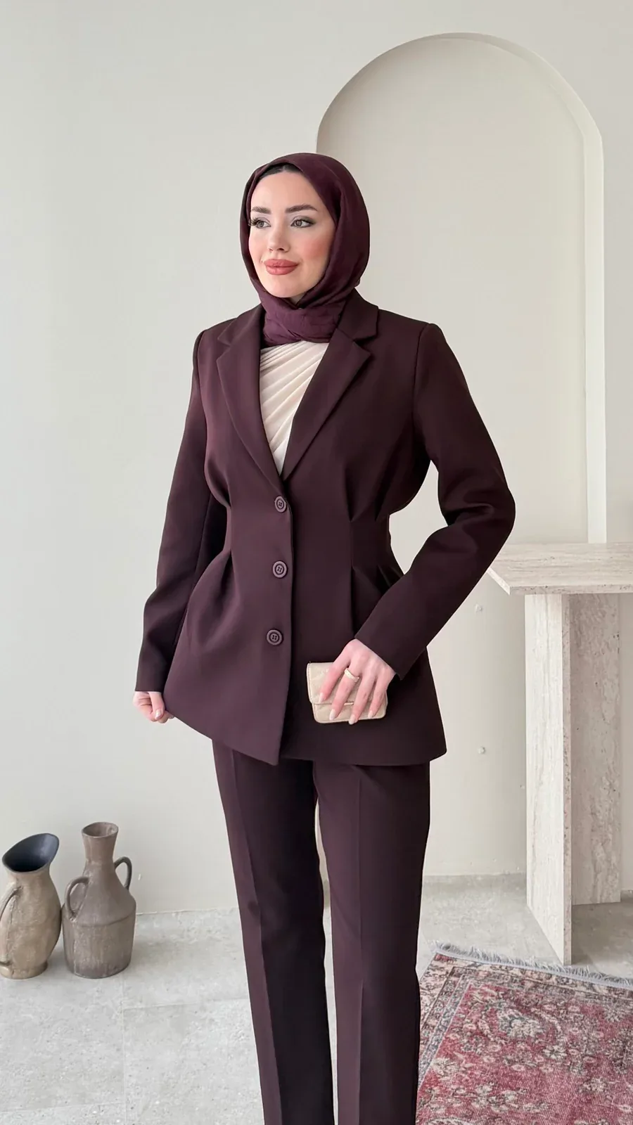 Polya Blazer Takım – Mürdüm, görsel 5