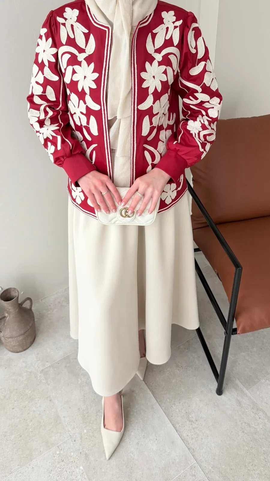 Quan Nakış Ceket – BORDO, görsel 5
