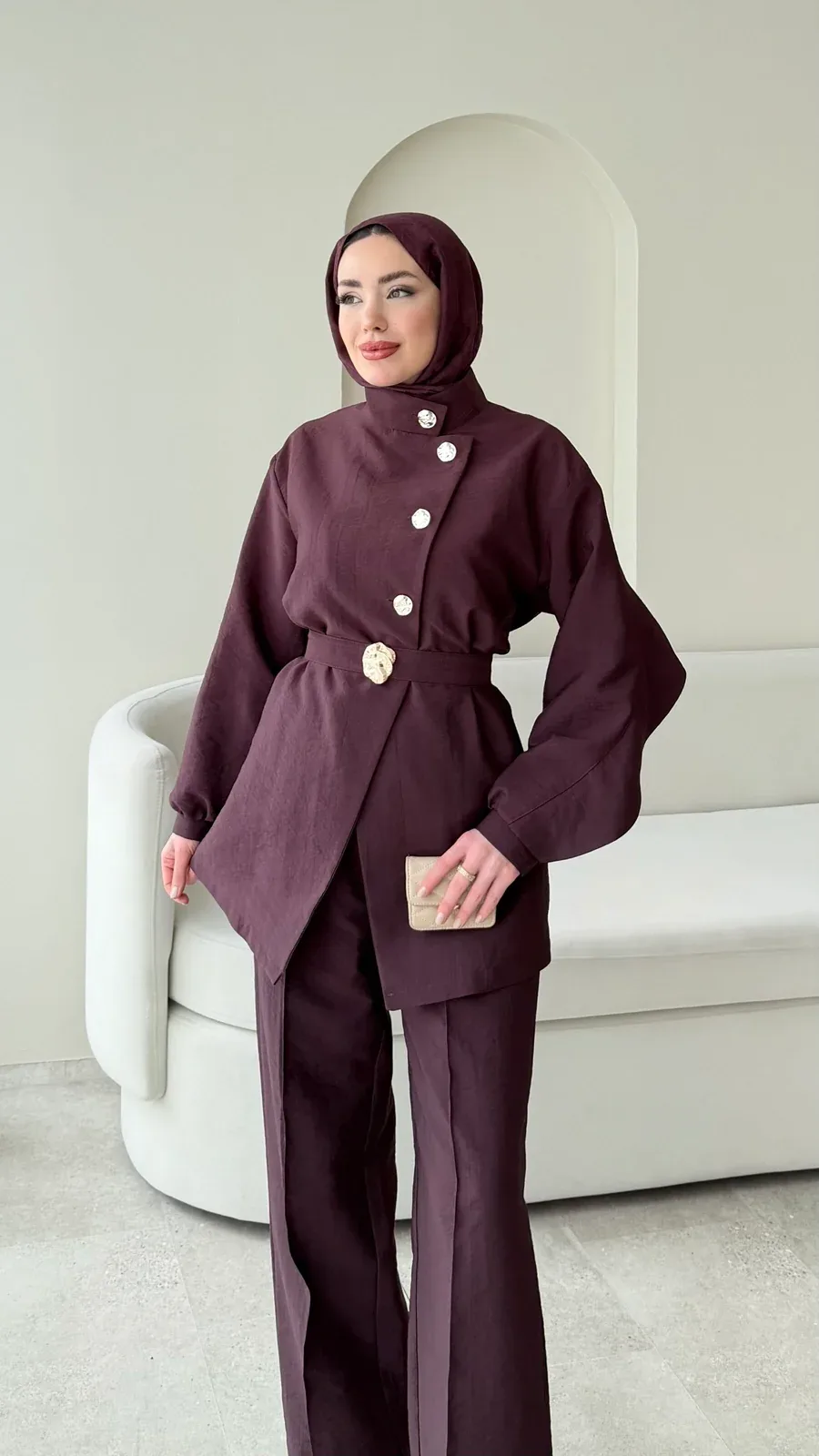 Hare Taşlı Takım – Mürdüm, görsel 4