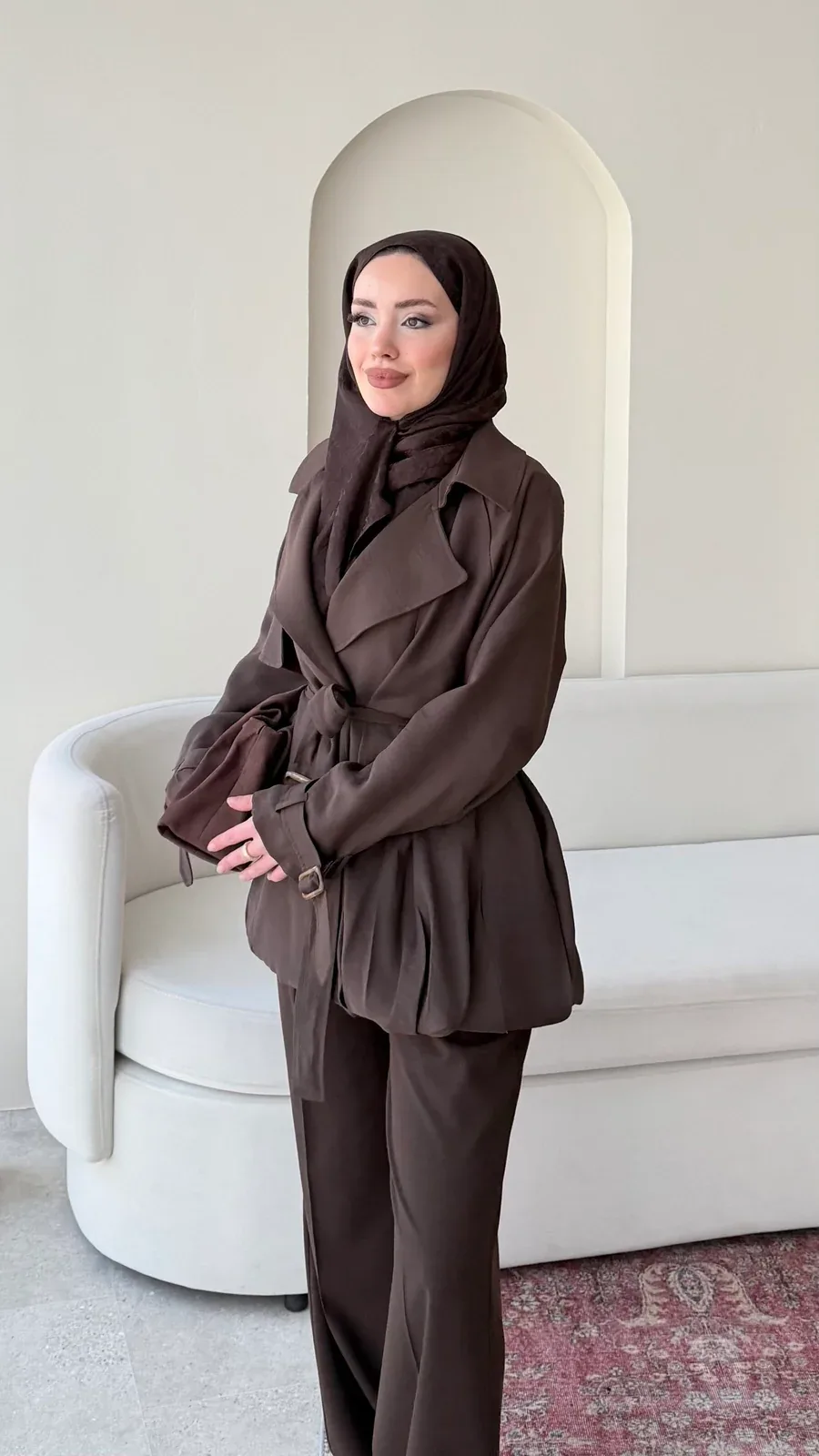 Sue Modal Trenç – Kahve, görsel 2