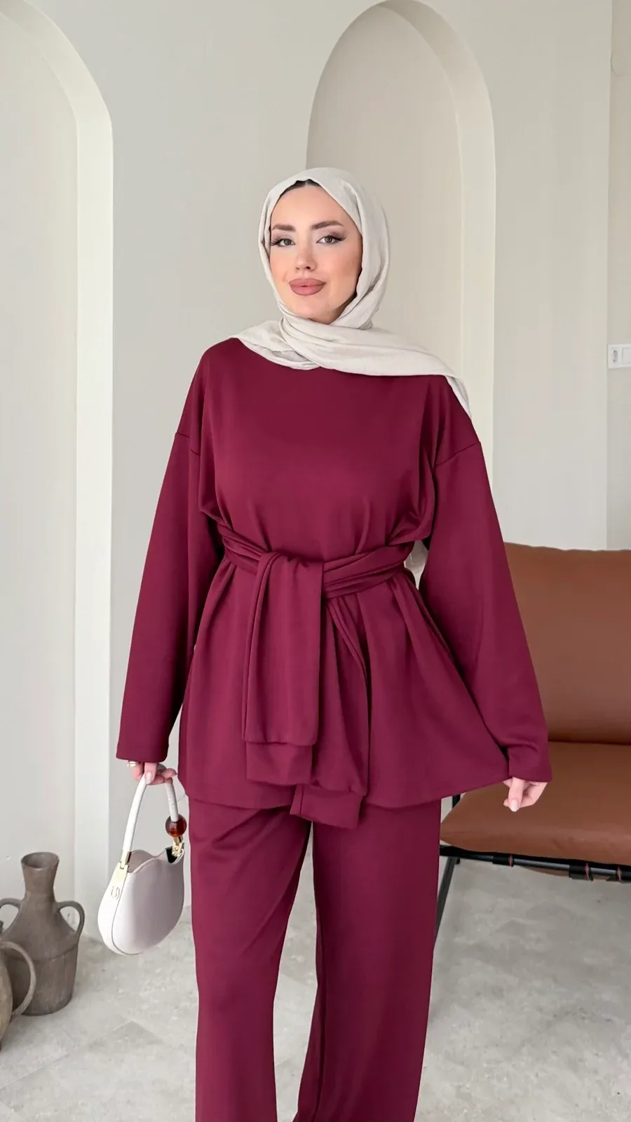 Liza Bağlamalı Oyşo Takım – Bordo, görsel 3
