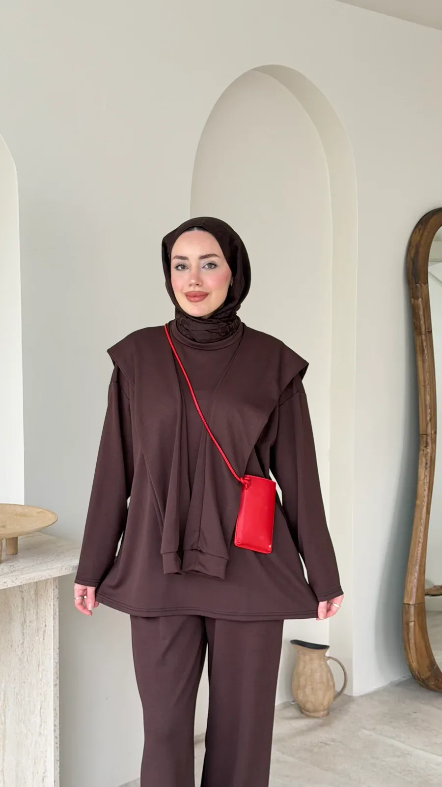 Liza Bağlamalı Oyşo Takım – Kahve, görsel 4