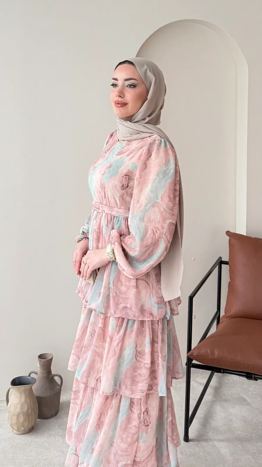 Viona Tasarım Elbise – Pembe, görsel 5