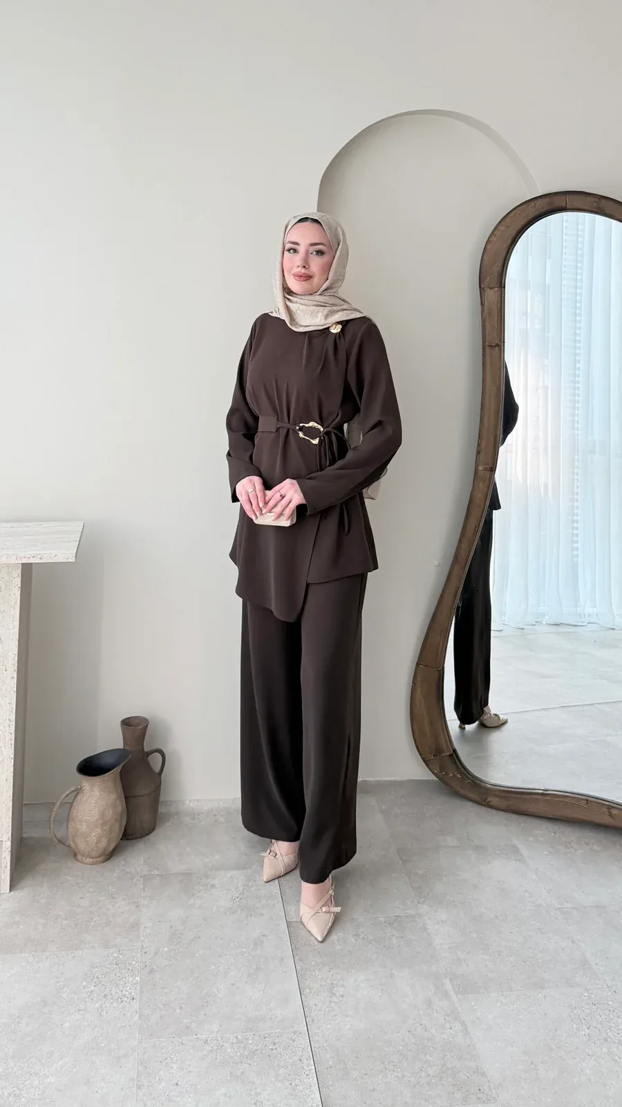 Tina Kemerli Takım – Kahverengi, görsel 2