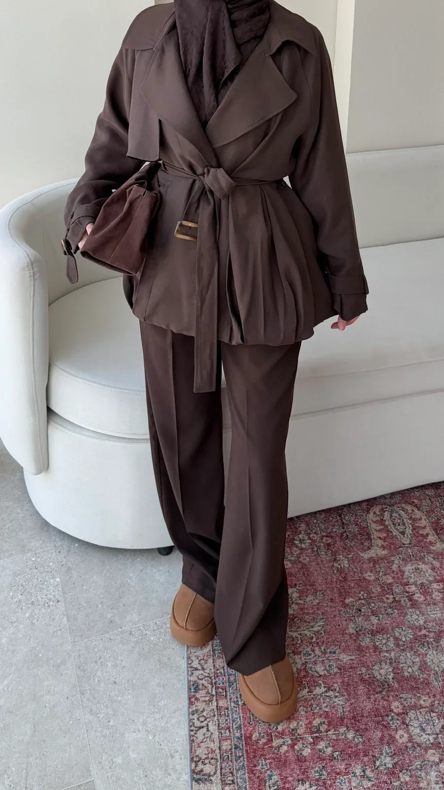 Sue Modal Trenç – Kahve, görsel 5