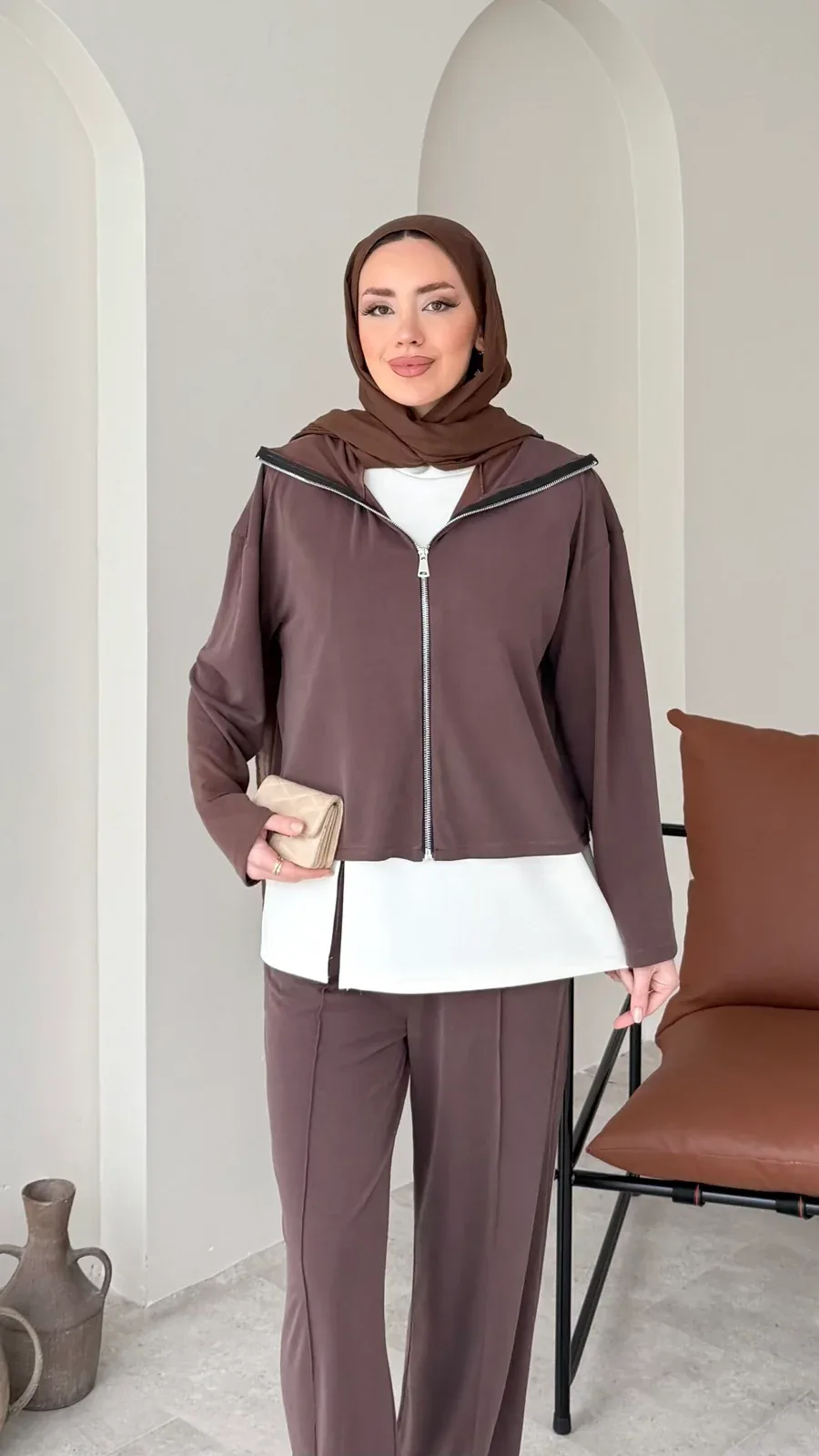 Mirle İnce Oyşo Takım – Kahve, görsel 3