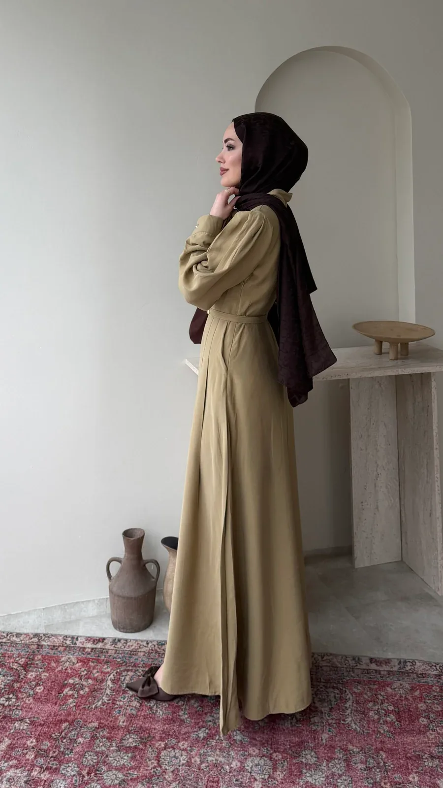 Flora Tensel Elbise – Yeşil, görsel 2